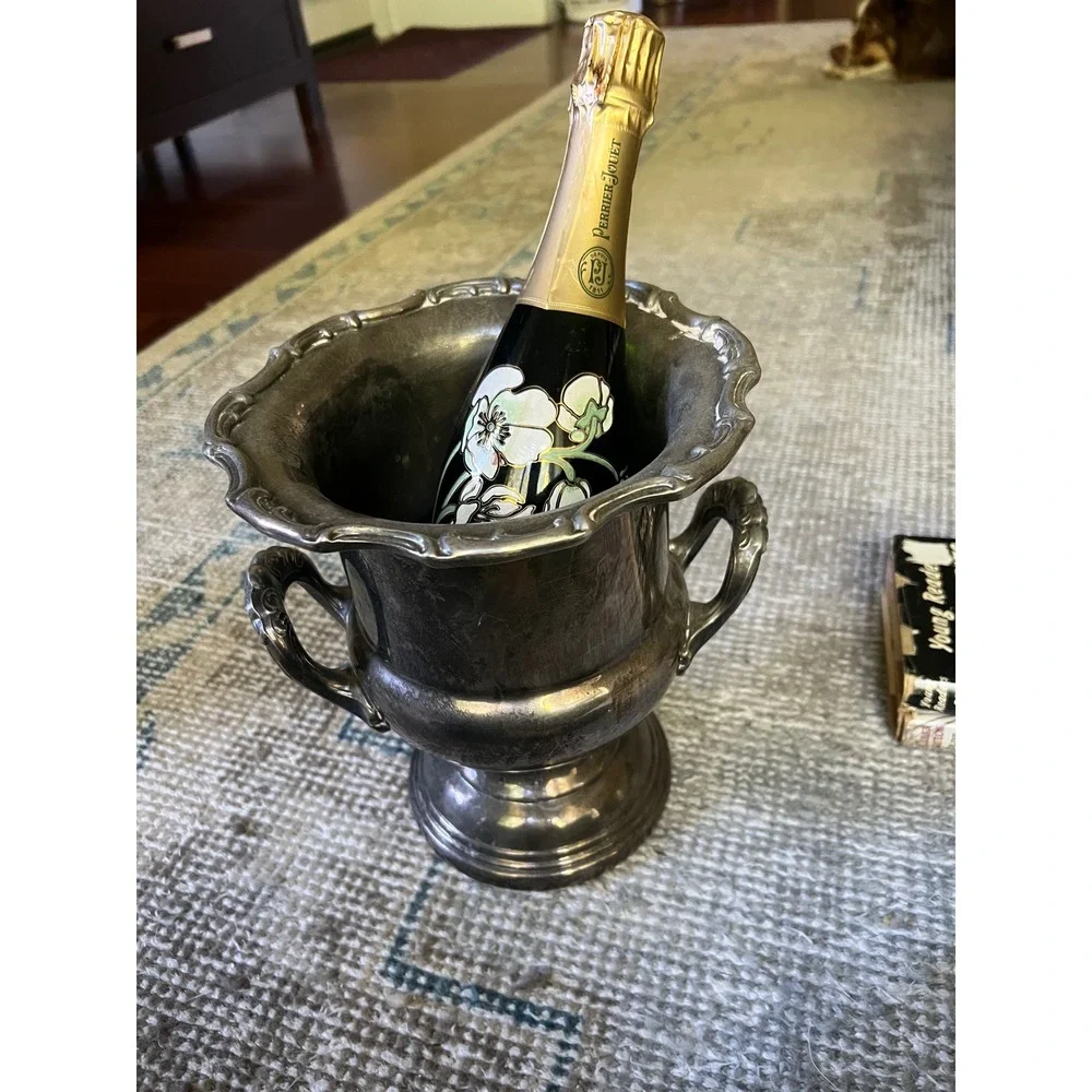 Vintage Silver Plate Champagne Ice Bucket Wine Cooler Victorian Style Urn Large - Picture 5 of 6